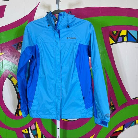 Columbia Blue Windbreaker Rain Jacket, Size Small. In excellent condition! - Picture 1 of 6